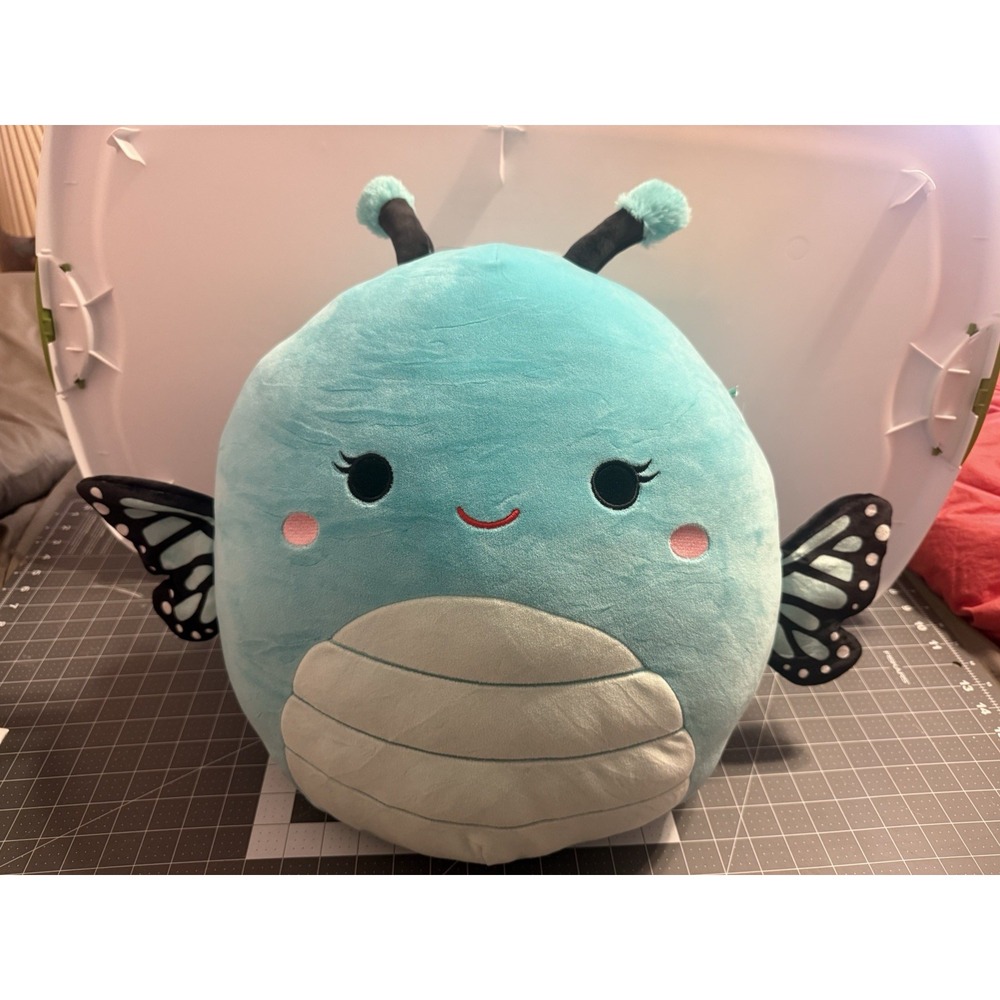 Squishmallows 16 inch Hydrangea Teal Monarch Butterfly‎ NWT 2024